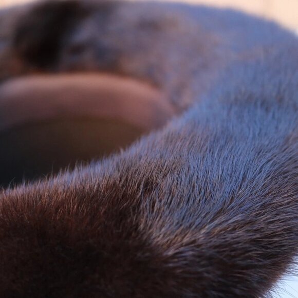 100% Wool Felt and Natural Mink Fur Brim Women's Hat, Vintage Winter Wool Hat - Picture 8 of 12